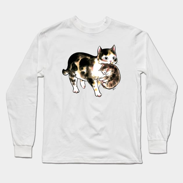 Cat mother and baby Long Sleeve T-Shirt by juliewu